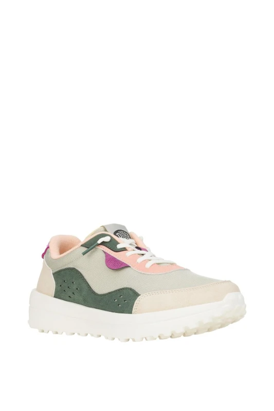 Image of HEYDUDE Womens Hayden Colorblock Trainers in Olive Size: 4 Olive Female 4