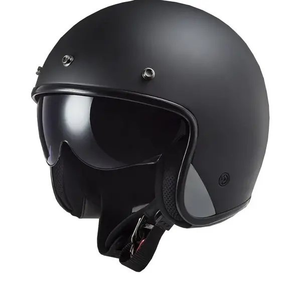 Image of LS2 OF601 Bob II Solid Matt Black 06 Jet Helmet Size XS