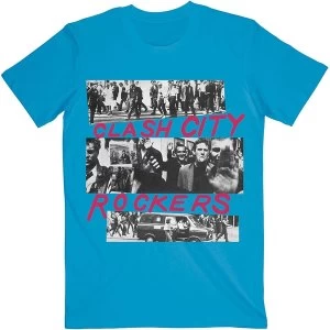 image of The Clash - City Rockers Unisex Large T-Shirt - Blue