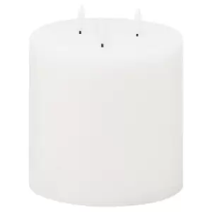 image of 15cm x 15cm 3 Wick Natural Glow LED White Candle