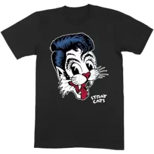 Image of Stray Cats - Big Blue Cat Unisex Large T-Shirt - Black