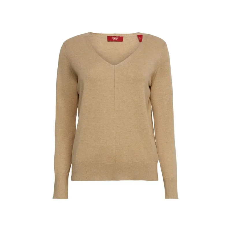Image of Esprit Womens v-neck sweater Esprit Beige Female 2XS