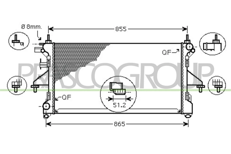 Image of PRASCO Engine radiator PRASCO CI954R005