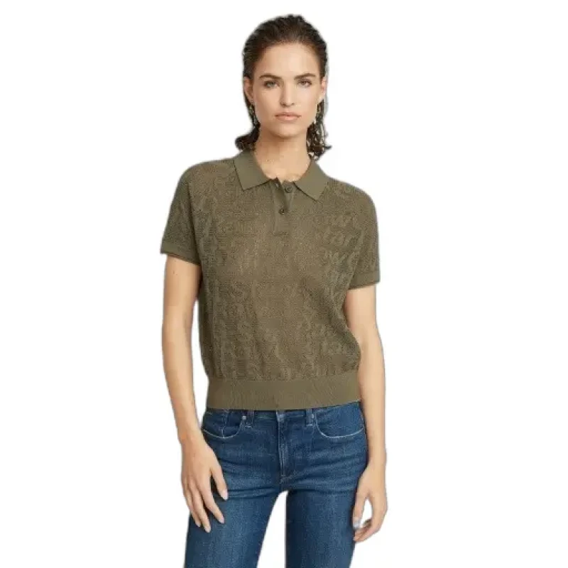 Image of G-Star Womens polo shirt G-Star Pointelle Vert Female L
