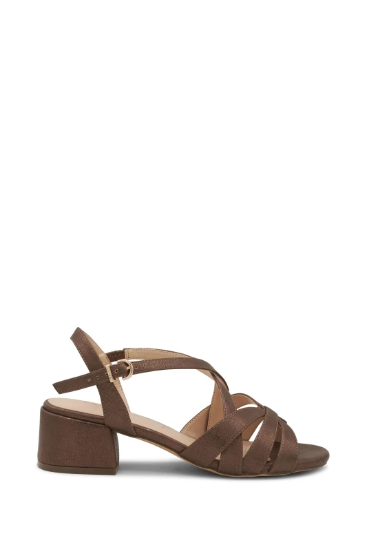 Image of Paradox London 'Nerissa' Wide Fit Block Heel Sandal Bronze