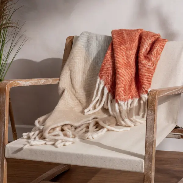 image of Rawton Ombre Throw Brick/Flint