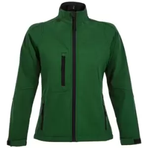 image of SOLS Womens/Ladies Roxy Soft Shell Jacket (Breathable, Windproof And Water Resistant) (M) (Bottle Green)