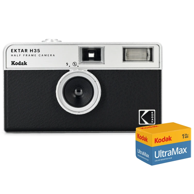 Image of Kodak Ektar H35 Film Camera - Black - Camera + 24 Exposure Ultra Max 3