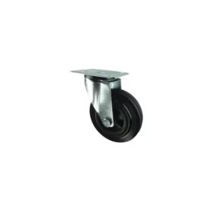 Swivel Plate 100MM Rubber Tyre; Poly' Centre