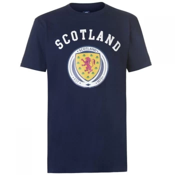 Image of Source Lab Scotland Crest T Shirt Mens - Navy