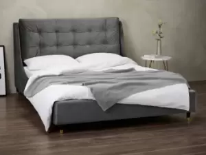 Image of LPD Sloane 4ft6 Double Grey Upholstered Fabric Bed Frame