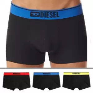 Image of Diesel 3 Pack Contrast Cotton Boxer Briefs - Black S