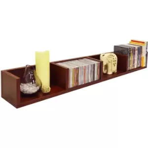 VIRGIL - 108 CD / 72 DVD / Bluray / Media Wall Storage Shelf - Mahogany - Mahogany