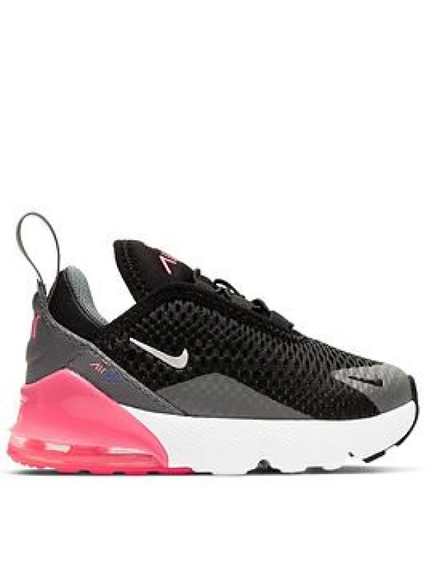 Image of Nike Air Max 270 Baby/Toddler Shoe - Black Female C5