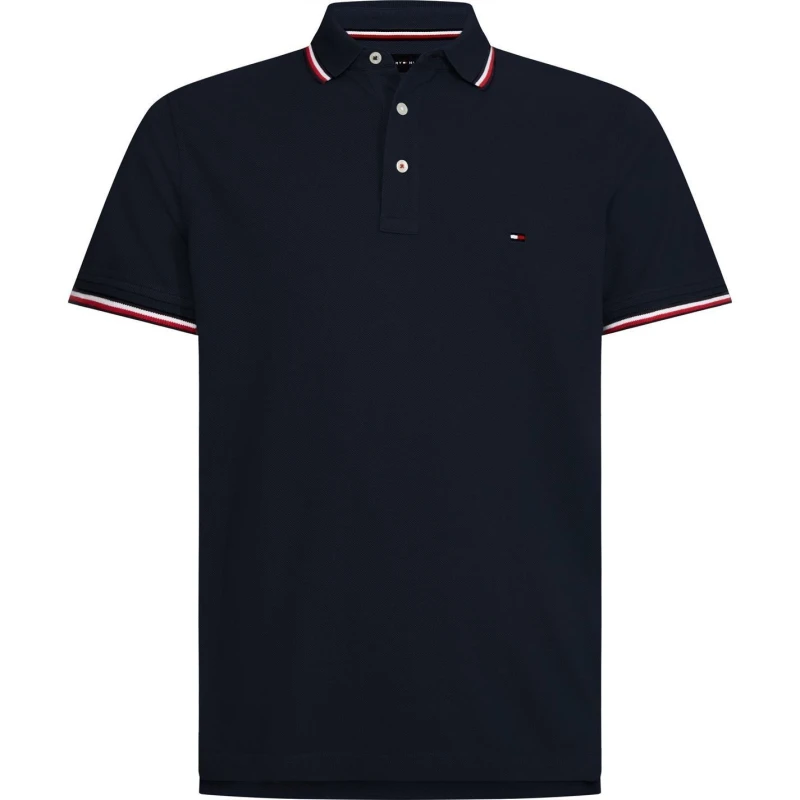 Image of Tommy Hilfiger Core Tipped Slim Polo Shirt - Blue Blue XS