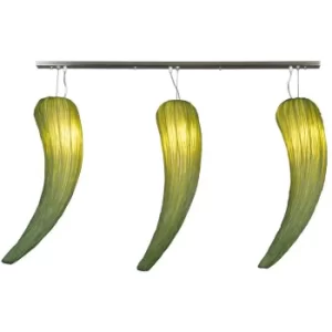 Image of Hot Spicy Straight Bar Pendant Ceiling Light Green Silk