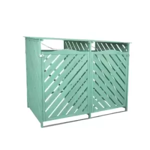 image of Jack Stonehouse Wooden Double Bin Storage - Green