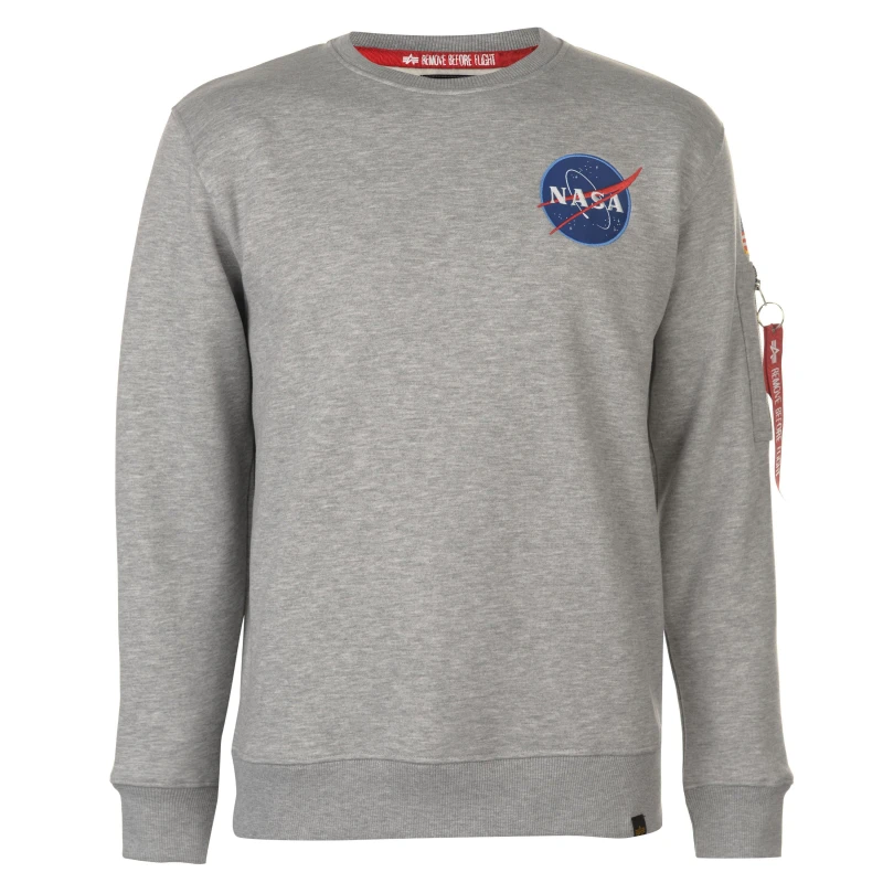 Image of Alpha Industries Space Shuttle Sweater Grey Heather male 2XL