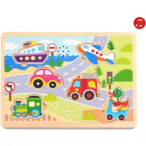 Image of Wooden Vehicle Puzzle With Sound