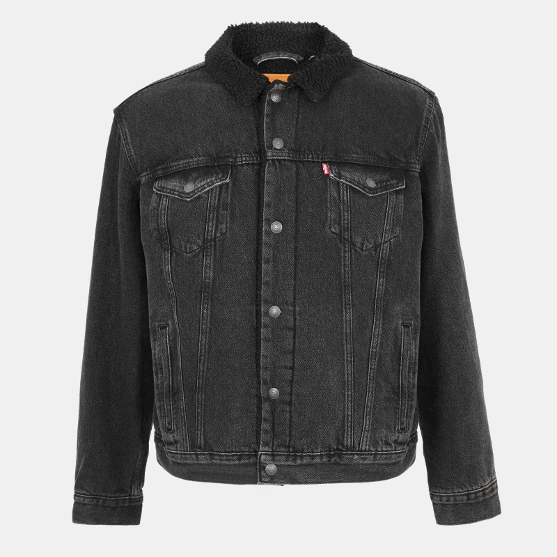 Image of Levis Mens Type 3 Sherpa Cotton Mix Long Sleeve Denim Jacket Built To Last male 2XL