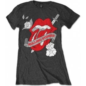 Image of Rolling Stones Vintage Tattoo Charcoal Ladies TS: Large