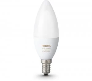 Image of Philips Hue White and Colour Ambience Wireless Bulb E14