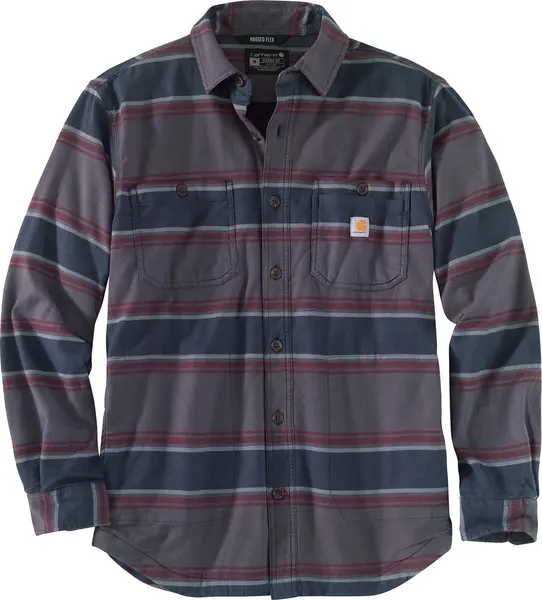 Image of Carhartt Hamilton Fleece Lined Shirt, black-purple, Size S