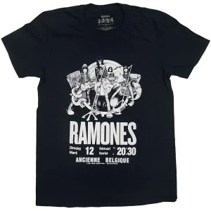 Image of Ramones - Belgique Unisex Large T-Shirt - Black