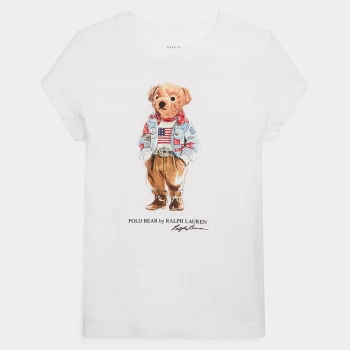 Image of Ralph Lauren Girls Bear T-Shirt - White - 12-14 Years