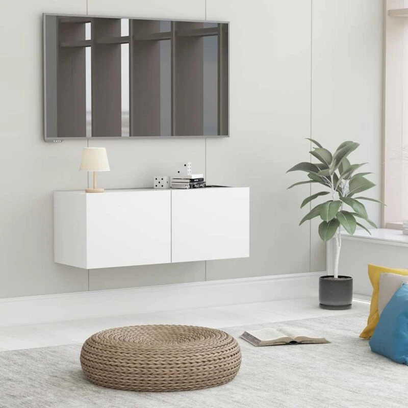 Image of VIDAXL TV Cabinet White 80x30x30cm Engineered Wood Vidaxl 8719883914534