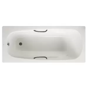 Roca Carla Straight Steel Bath 1600x700mm 2 Tap Hole (Grip Holes) - 570691