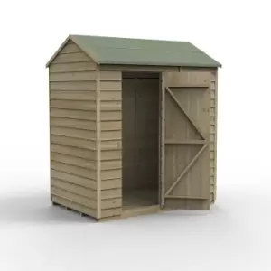 Image of Forest Garden 6X4 Ft Reverse Apex Overlap Wooden Shed With Floor (Base Included) - Assembly Service Included