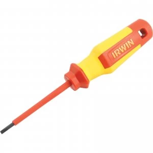 image of Irwin VDE Insulated Pro Comfort Parallel Slotted Screwdriver 3.5mm 80mm