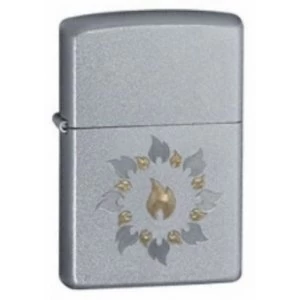 Image of Zippo Ring Of Fire Satin Chrome Windproof Lighter