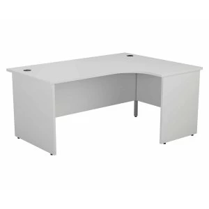 image of TC Office Right Hand Crescent Desk with Panel End Legs 1600 x 1200mm, White