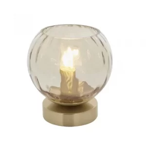 Image of Complete Table Lamp Satin Brass Plate, Champagne Lustre Glass