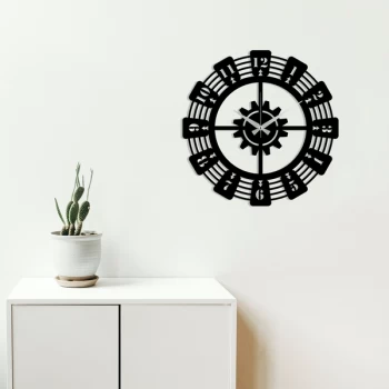 image of Metal Wall Clock 22 - Black Decorative Metal Wall Clock