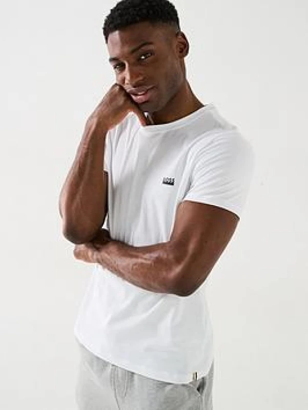 Image of Boss Logo Crew Neck T Shirt - White White L