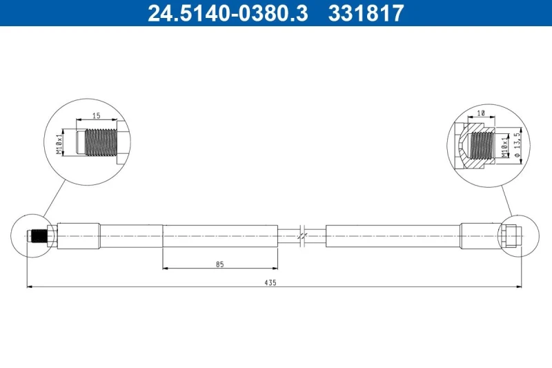 Image of Brake hose ATE 24.5140-0380.3
