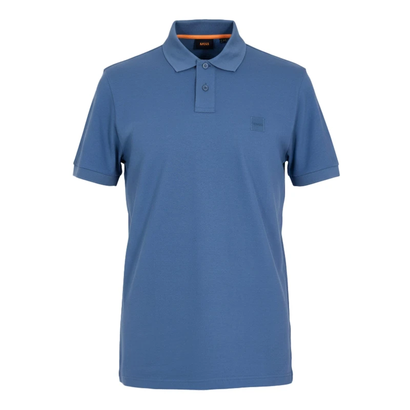 Image of Boss Mens Passenger Short Sleeve Polo Shirt Open Blue male 4XL