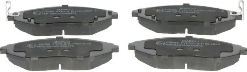 Image of MAPCO 106086 Brake pad set Front Axle, with acoustic wear warning Brake Pad Set,disc brake (402)