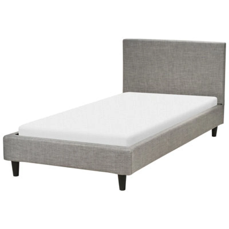 Image of Beliani Bed Fabric Fitou 90 X 200 Cm (Eu Single) Light Grey