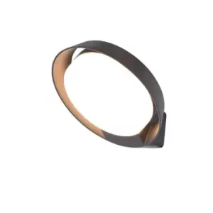 Image of Lutec Polo LED Outdoor Wall Light - Dark Grey