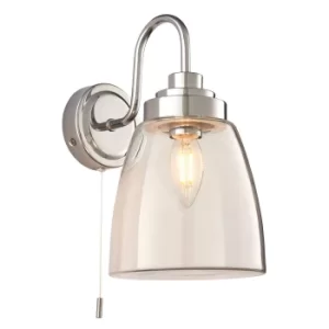 Image of Ashbury LED 1 Light Bathroom Wall Glass, Chrome Plate IP44, LED E14