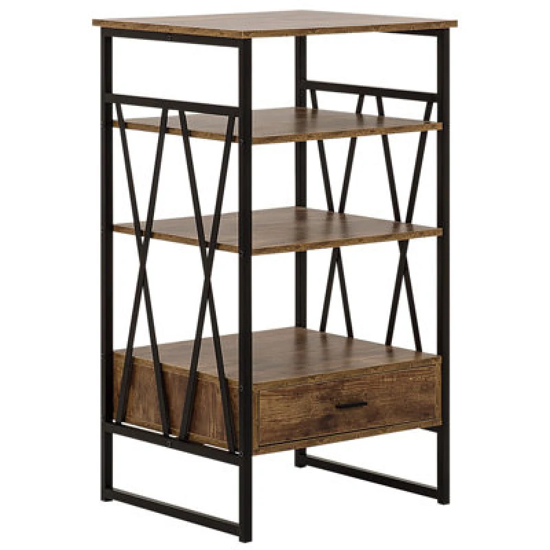 Image of Beliani 3 Tier Shelving Unit Keene 101cm Dark Brown
