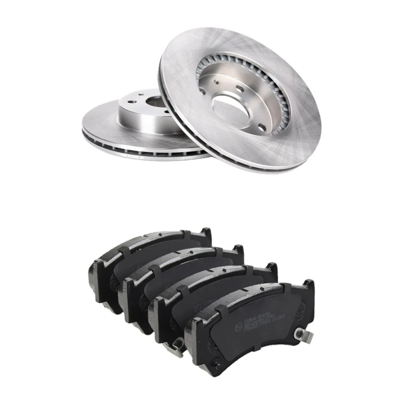 Image of RIDEX 3405B2702 Brake disc and pads set Front Axle, Brake Disc Type: internally vented, with acoustic wear warning Brake Set,disc brakes (3405)