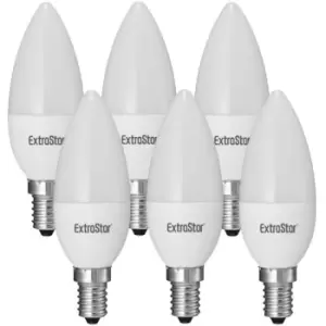 Image of 6W LED Candle Bulb E14,3000K, Warm White (Pack of 6)