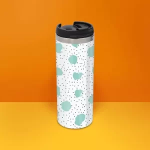 Image of Mint And Black Polka Dot Stainless Steel Travel Mug