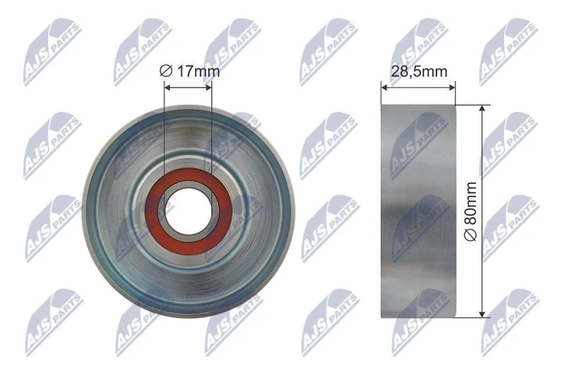 Image of NTY Deflection / guide pulley, V-ribbed belt NTY RNK-VV-001