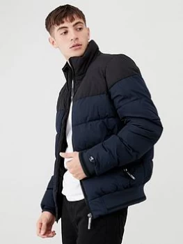 image of Superdry Track Sports Padded Jacket - Navy, Size XS, Men